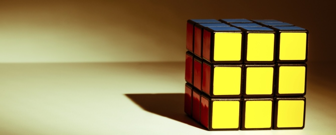 Rubkis cube on a white background