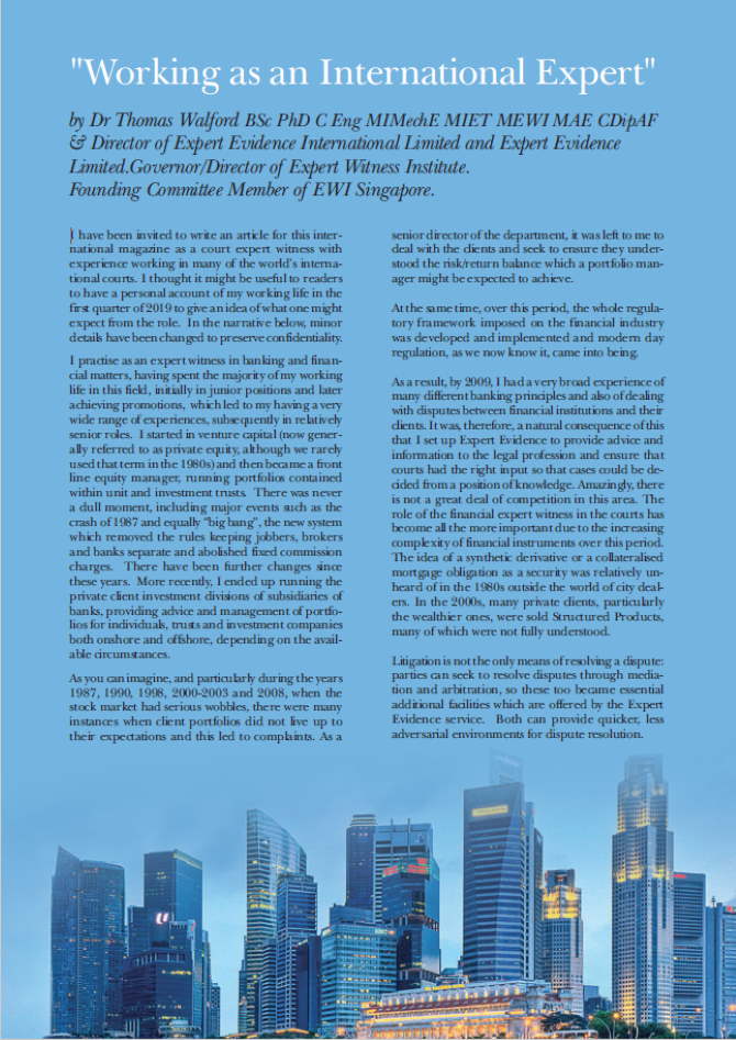 Working as an International Expert page 1