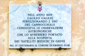 Plaque for Galileo Galilei